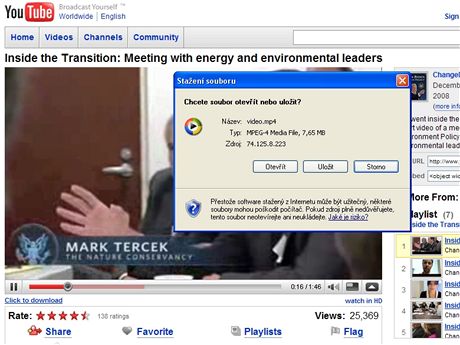 Z YouTube lze stahovat