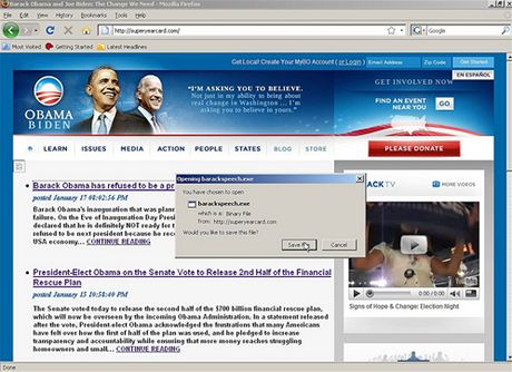 Vir na stránce Obamy