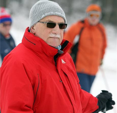 Prezident Vclav Klaus lyoval na Monnci. (26. ledna 2009)