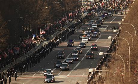 Barack Obama m spolen s prezidentem Bushem z Blho domu na Capitol Hill.