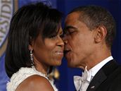 Prezident Barack Obama s první dámou Michelle na "Východním" regionálním inauguraním bále ve Washingtonu.