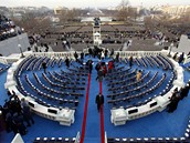 Pódium pro inauguraci Baracka Obamy ped washingtonským Kapitolem
