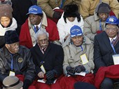 Letci ze slavné letky Tuskagee na inauguraci Baracka Obamy