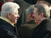 Bývalé prezidentské duo Bill Clinton a Al Gore na inauguraci Baracka Obamy