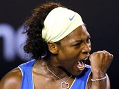 Serena Williamsová se raduje z postupu do semifinále Australian Open.