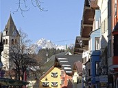 Rakousko, malebné centrum Kitzbühelu