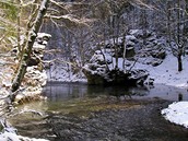 Údolí Peklo u eky Metuje v zim