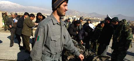Afghántí policisté jsou pomrn astým terem atentátník. Ilustraní foto