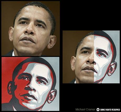 Shepard Fairey ztvárnil Obamu podle fotografie AP.