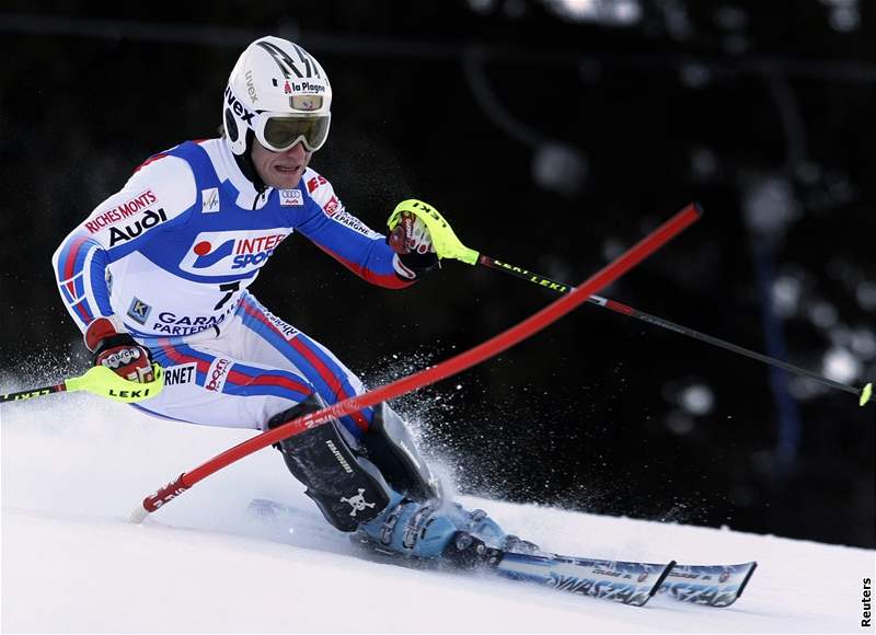 Francouzský slalomá Julien Lizeroux na sjezdovce v Ga-Pa