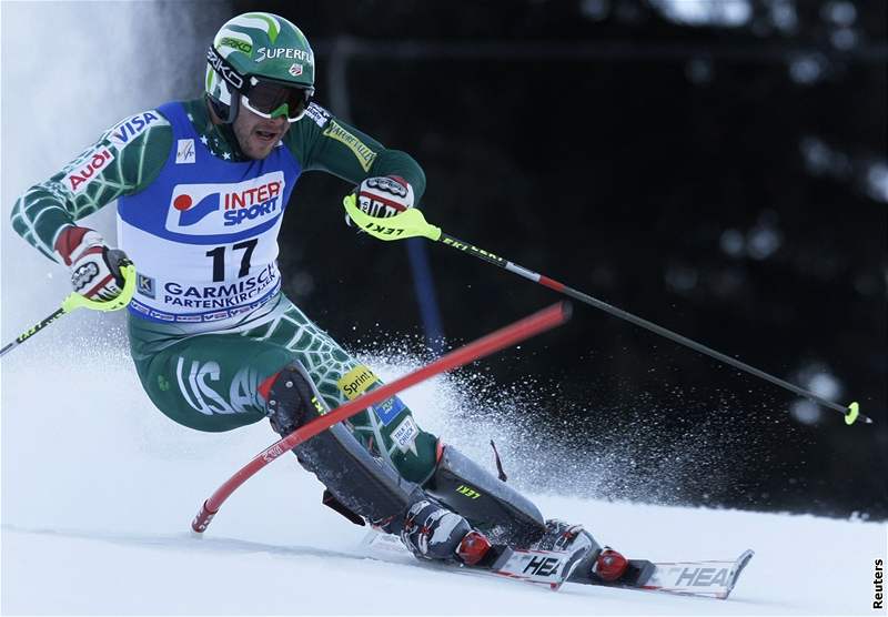 Americký slalomá Bode Miller na sjezdovce v Ga-Pa