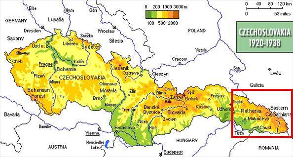 mapa československa Fotogalerie: Mapa meziválečného Československa mapa československa