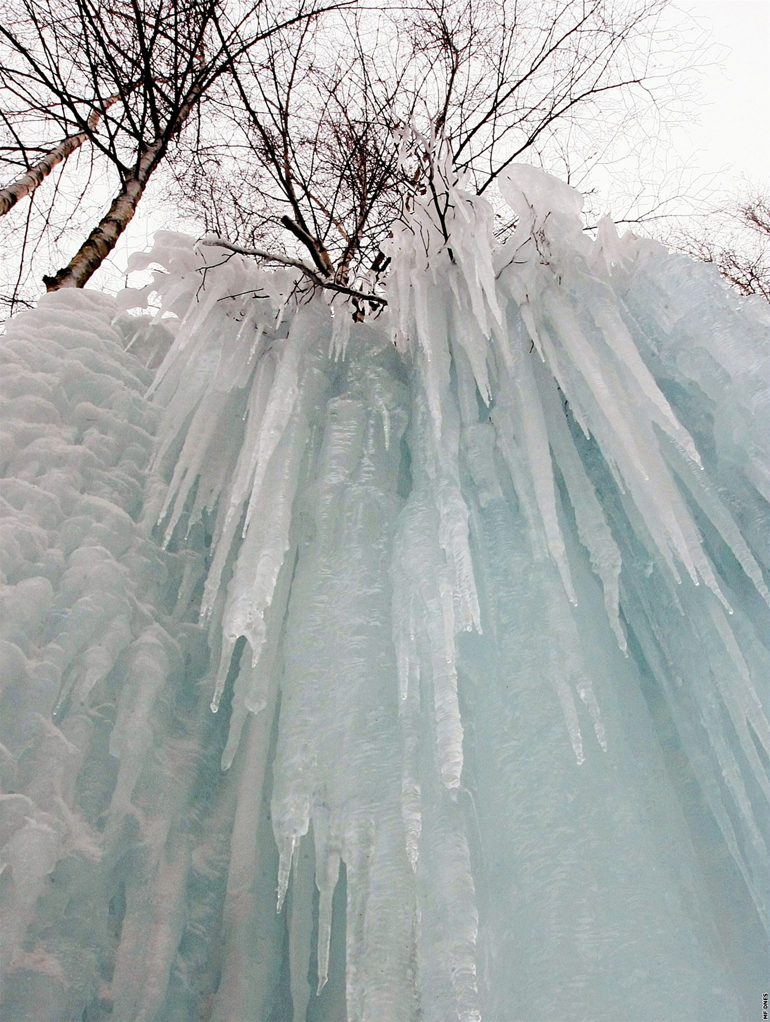 Ledová hradba u Lovtína (4. 2. 2009)