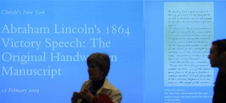 Rukopisy Abrahama Lincolna se draí za miliony dolar