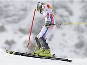 Zklamaná slalomáka Sandrine Aubertová z Francie práv pila o nadji na medalili ze slalomu na MS v alpském lyování