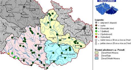 Mapa Povod Moravy 28. nora po 21:00