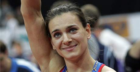 Ruská tykaka Jelena Isinbajevová se letos pedstavila také eským fanoukm na halovém atletickém Mítinku svtových rekordman v Praze.