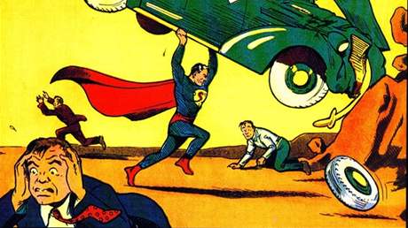 Obálka prvního vydání komiksu o Supermanovi (Action Comics #1) z roku 1938