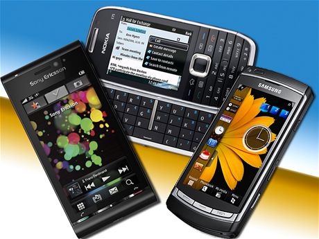 Sony Ericsson Idou, Nokia E75 a Samsung Omnia HD