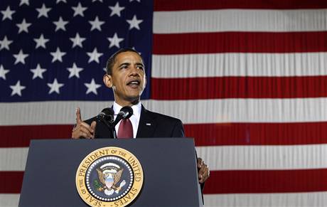 Barack Obama na vojenské základně Camp Lejeune představil svůj plán na stažení vojáků z Iráku.