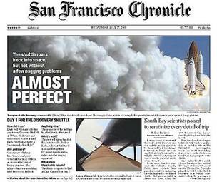 Titulní stránka kalifornského deníku San Franciso Chronicle