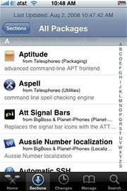 Prosted aplikace Cydia