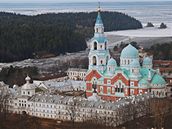 Pravoslavný chrám Prom�n�ní Pán� na ostrov� Valaam na Lado�ském jeze�e