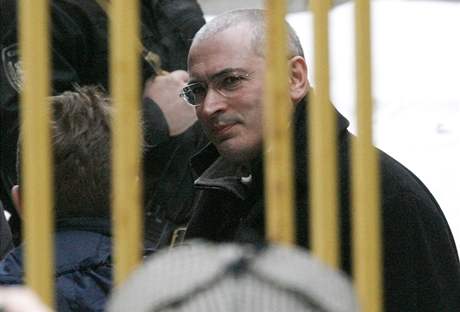 Michail Chodorkovskij u moskevskho soudu (3. bezna 2009)