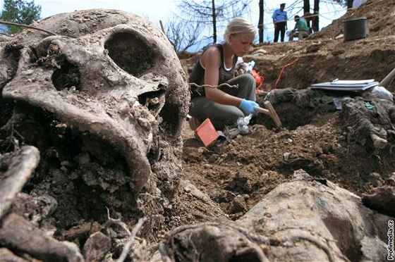 Jeden z masových hrob poblí Srebrenice. Masakr je povaován za jednu z nejvtích brutalit od druhé svtové války.