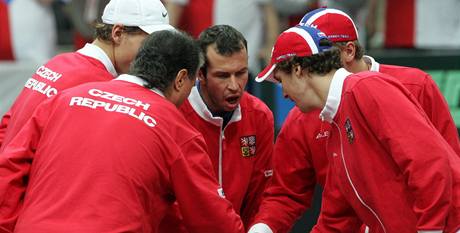 Davis Cup: eský tým pi únorovém zápase 1. kola s Francií