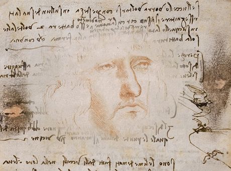 Sešit Leonarda da Vinciho skrýval kresbu, která je patrně jeho autoportrétem v mladším věku.