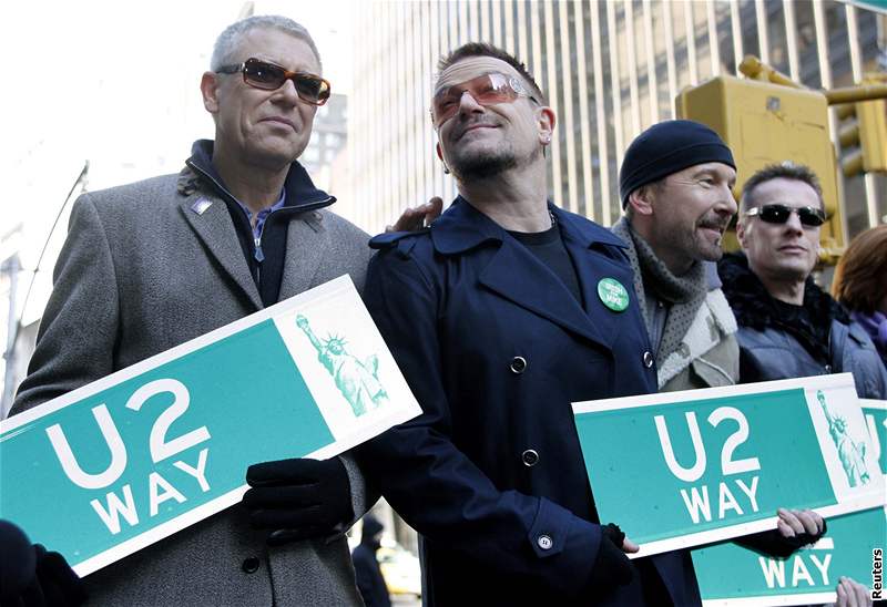 Irtí U2 v New Yorku. Starosta Bloomberg po nich doasn pojmenoval ulici na Manhattanu 