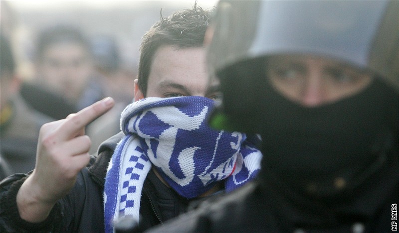 Píznivci Baníku Ostrava v Edenu (9.3.2009)