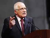 Prezident Václav Klaus na Kolumbijské univerzit� v New Yorku, 9. b�ezna 2009