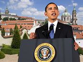 Prezident Barack Obama ve Vrtbovsk zahrad.