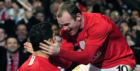 Radost Manchesteru: Ronaldo (vlevo), Rooney