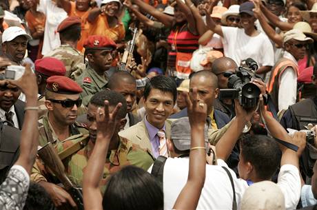 Nový madagaskarský prezident Andry Rajoelina (18. bezna 2009)