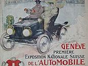 Plakát zvoucí na první enevský autosalon