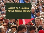 Protest zem�d�lc� v Praze