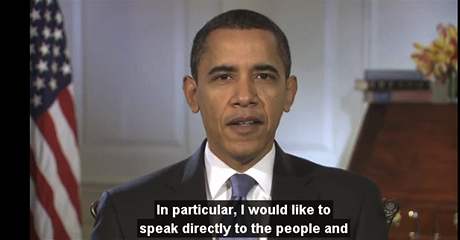 Barack Obama promluvil k Íránu z videonahrávky.