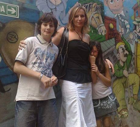 Marcela Krajníková s dtmi Lucasem a Sofií - Buenos Aires, leden 2009