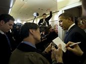 Americký prezident Barack Obama na palub Air Force One
