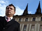 Pedseda SSD Jií Paroubek po setkání s prezidentem, 27. bezna 2009