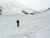Stolet lavina, kter s utrhla v iarsk dolin v Zpadnch Tatrch (26. bezna 2009)