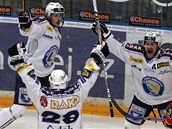 Slavia - Plze: plzeská radost po prvním gólu.