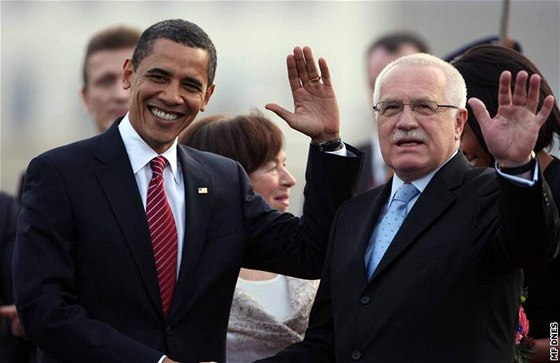 Barack Obama pi loské návtv s Václavem Klausem