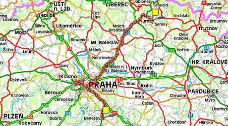Mapa - Beneov-Praha