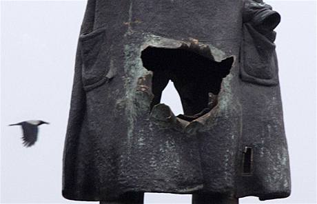 Leninv pomnk v Petrohrad pokodil vbuch