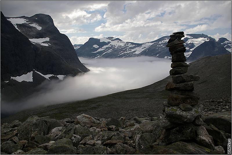 Norsko, údolí Romsdalen, túra na Trollveggen