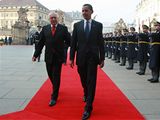 Prezident Vclav Klaus pivtal 5. dubna na Praskm hrad americkho prezidenta Baracka Obamu.